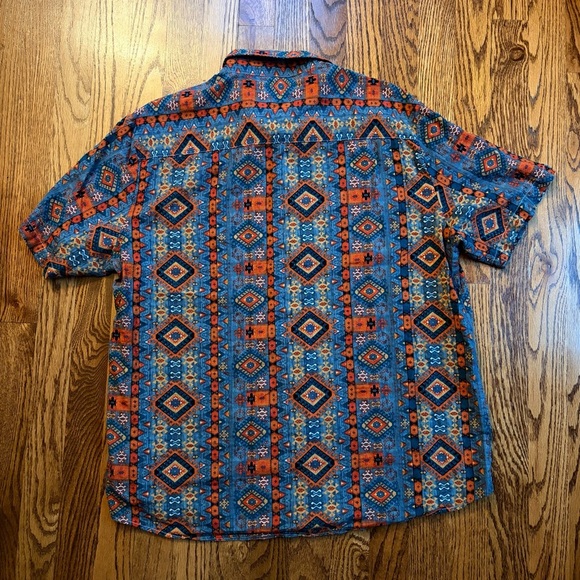 Vatpave Aztec Geometric Button Down Shirt – Men’s Size L - Picture 2 of 6